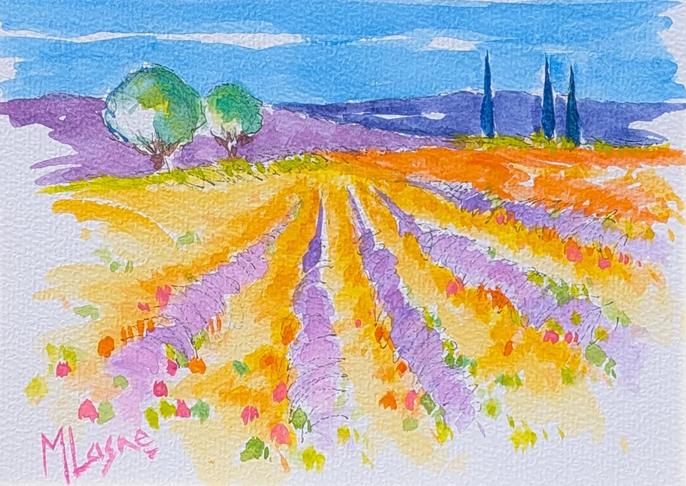 Peinture Champs d'été