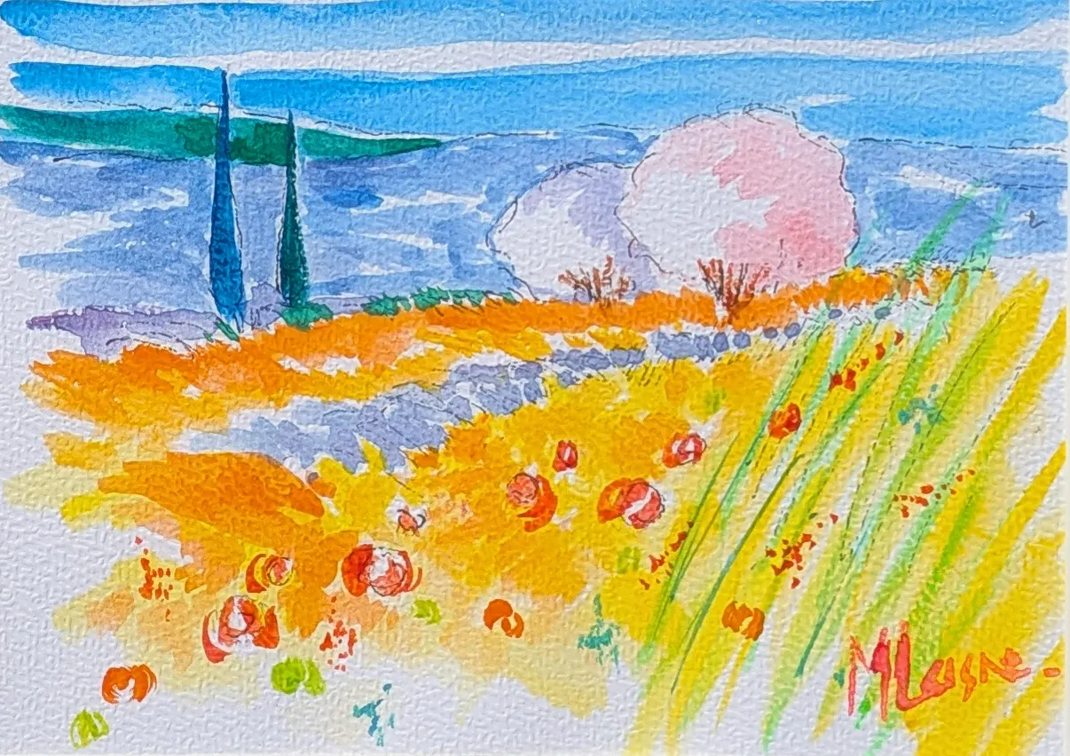 Peinture L'amandier en fleurs
