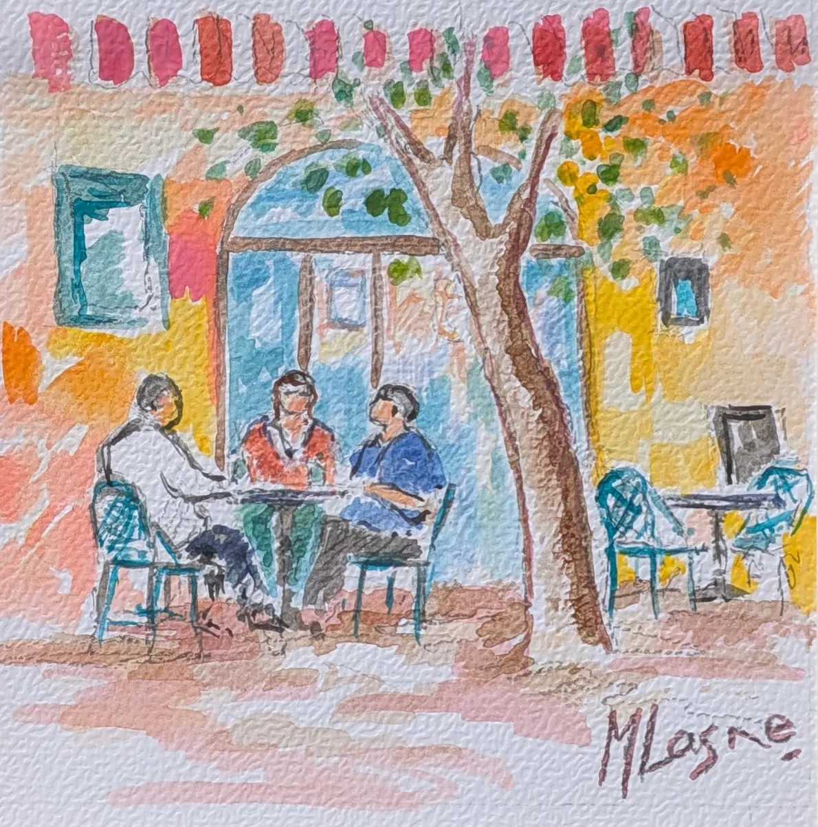Peinture Le temps d'un apéritif en Provence